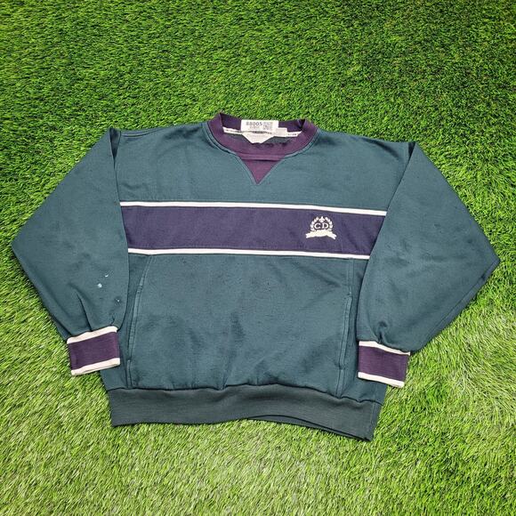 Vintage Christian-Dior Monsieur Ringer Sweatshirt Large 23x22 Boxy Baggy 80s - Picture 1 of 14